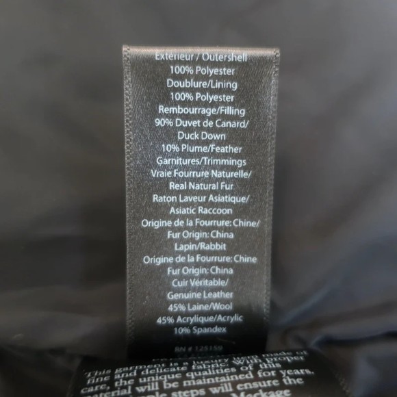 Mackage Trish Lavish Fur Hood Down Coat Black Size Small - Picture 11 of 12